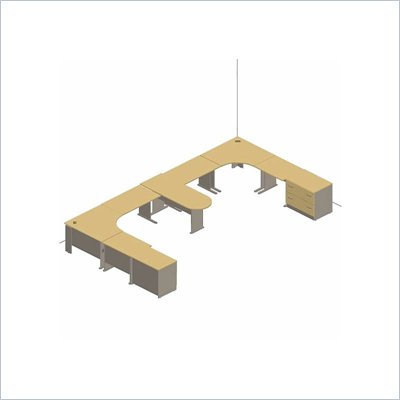 Bush Advantage Series Cubicle Office Set in Light Oak