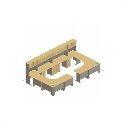 Bush Light Oak Advantage Series D-Shaped Dual Workstations