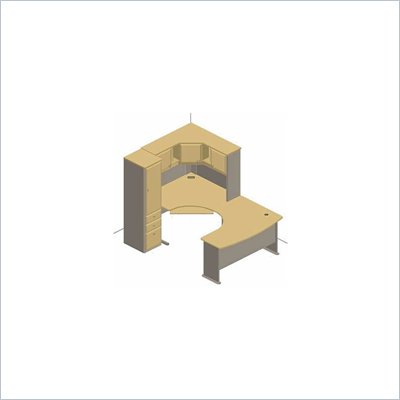 Bush Advantage Series U-Shape Office Suite in Light Oak