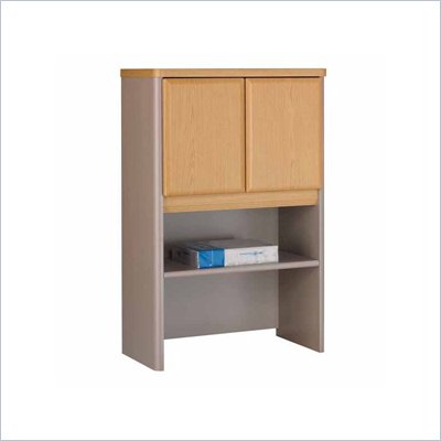 Bush Series A Storage Hutch in Light Oak/ Sage