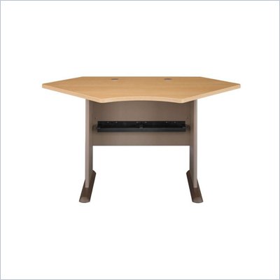 Bush 42" Series A Corner Wood Writing Desk in Light Oak