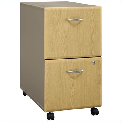 Bush Series A 2 Drawer Vertical Mobile Wood File Cabinet in Light Oak