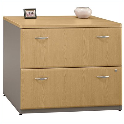 Bush Series A 2 Drawer Lateral Wood File Storage Cabinet in Light Oak