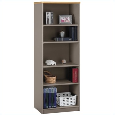 Bush Light Oak Advantage Series A 5 Shelf Bookcase