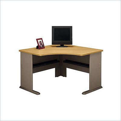Bush Series A Corner Wood Computer Desk in Light Oak