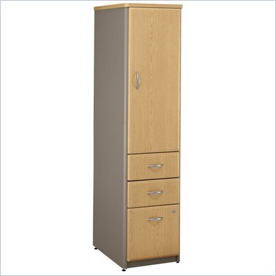 Bush Series A Vertical Wood File Storage Locker in Light Oak