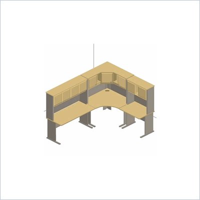 Bush Natural Cherry and Slate Advantage Series Corner Cubicle