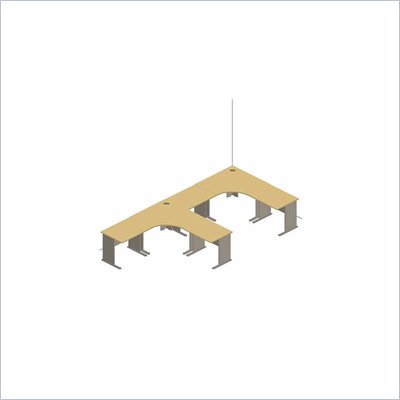 Bush Advantage Series Cubicle Office Set in Natural Cherry and Slate