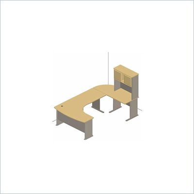 Bush Natural Cherry and Slate Advantage Series U-Shaped Desk