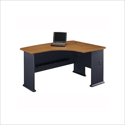 Bush WC57422 Series A Natural Cherry and Slate Right L-Bow Desk