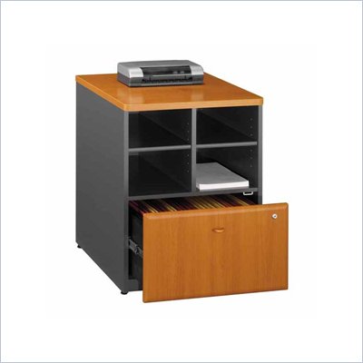 Bush Series A Storage Cabinet in Natural Cherry/ Slate Grey