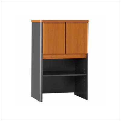 Bush Series A Storage Hutch in Natural Cherry/ Slate Grey