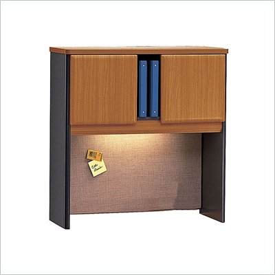Bush Series A 36" Medium Slate and Cherry Hutch
