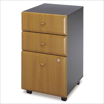 Bush Series A 3 Drawer Vertical Mobile File Storage Cabinet in Natural Cherry