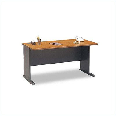 Bush 60" Series A Wood Credenza Desk in Natural Cherry