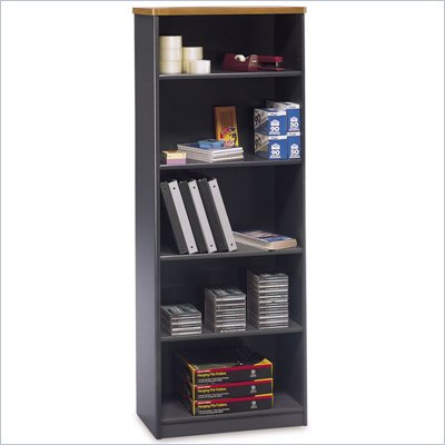 Bush Series A 5 Shelf 66"H Wood Bookcase in Natural Cherry
