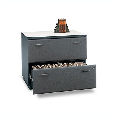 Bush Advantage Series 2 Drawer Lateral Wood File Storage Cabinet in Slate