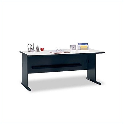 Bush Series A 72" Wood Credenza Desk in Slate White Spectrum