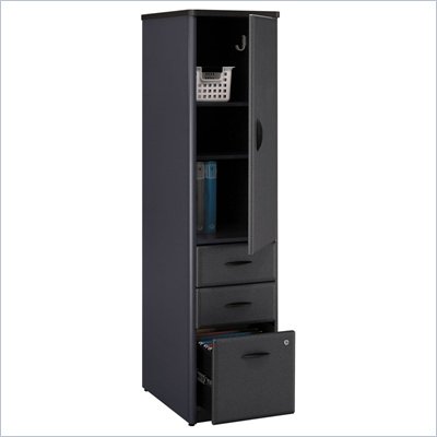 Bush Series A Vertical Wood File Storage Locker in Slate