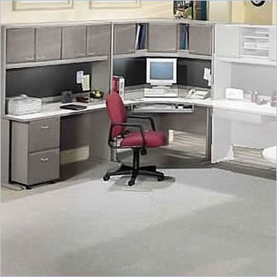 Bush Series A Corner Desk with Hutch in White Spectrum and Pewter