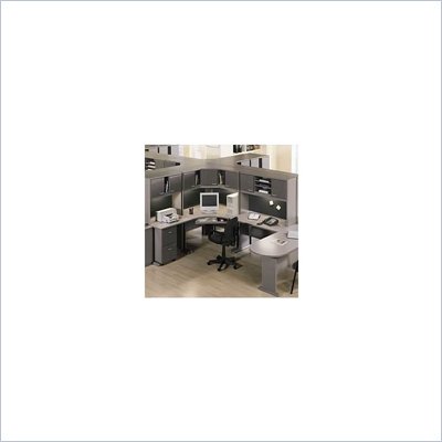 Bush Advantage Office Cubicle in White Spectrum and Pewter