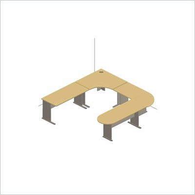 Bush Series A White Spectrum and Pewter Advantage U-Shaped Desk