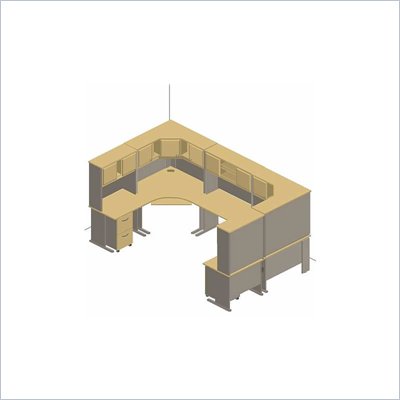 Bush A-Series Corner Office Suite in White Spectrum and Pewter