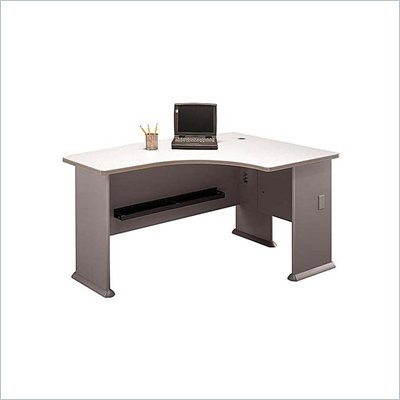 Bush WC14522 Series A White Spectrum and Pewter Right L-Bow Desk