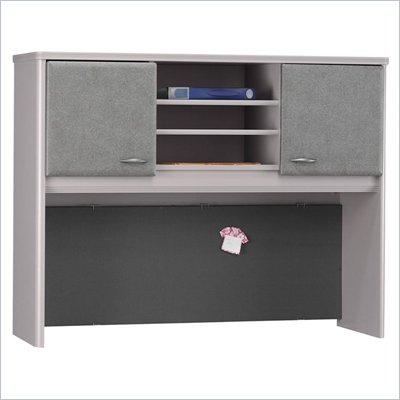 Bush White Spectrum and Pewter Advantage Series A 48 inch Hutch