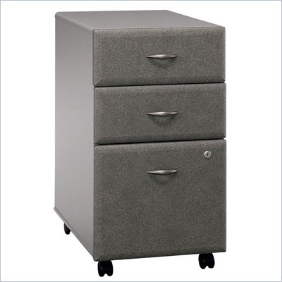 Bush Series A 3 Drawer Vertical Mobile Filing Storage Cabinet in White Spectrum and Pewter