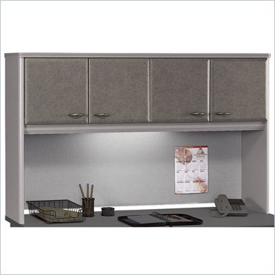 Bush White Spectrum and Pewter Advantage Series A 60" Hutch