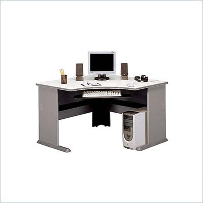 Small Corner Desk on Bush Furniture Series A Corner Wood Computer Desk In Pewter   Wc14566