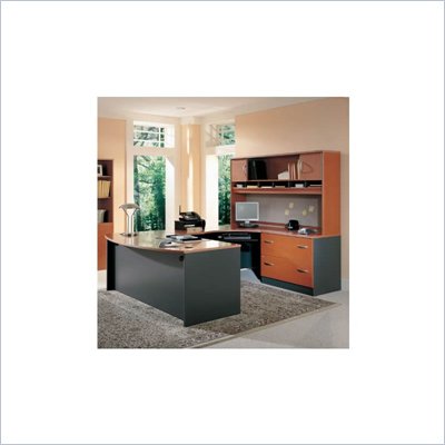 Bush Auburn Maple Corsa Series U-Shaped Corner Desk with Hutch
