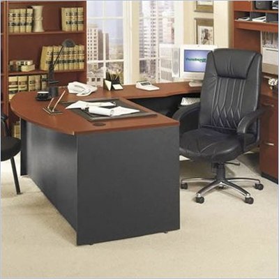 Bush Series C Right L-Shape Wood Executive Desk in Auburn Maple