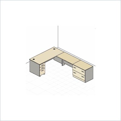 Bush Series C L-Shape Office Computer Desk in Auburn Maple