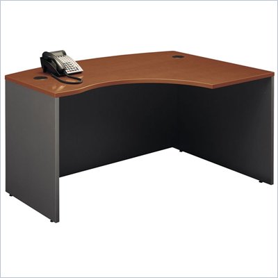 Bush Series C Right Bow Front Wood Desk in Auburn Maple