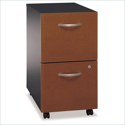 Bush Series C 2 Drawer Vertical Mobile Wood File Cabinet in Auburn Maple