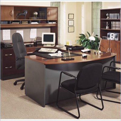 Bush Furniture Corsa Series U-Shape Office Set with Hutch in Hansen Cherry