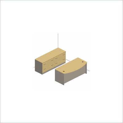 Bush Hansen Cherry Corsa Bow Front Desk with Lateral File Storage
