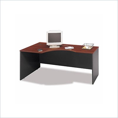 Bush Corsa Series Bow Front Left Corner Desk Set in Hansen Cherry