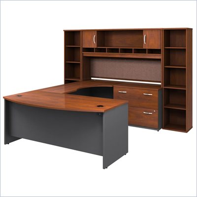 Bush Corsa Series U-Shape Office Suite in Hansen Cherry