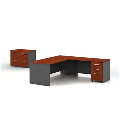 Bush Series C Hansen Cherry Professional Right L-Shaped Desk