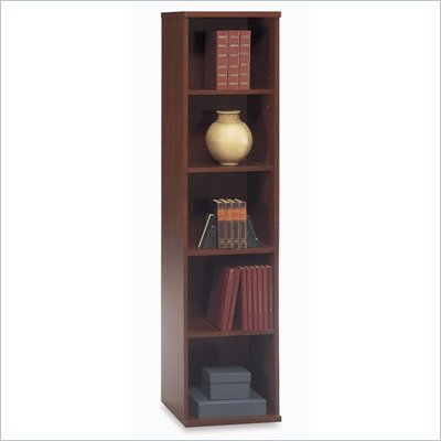 Bush Series C Open Single 72"H 4 Shelf Wood Bookcase in Hansen Cherry