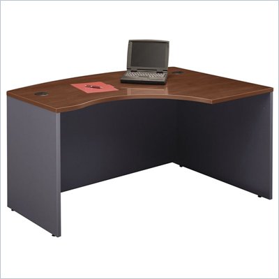 Bush Series C Right L-Shape Bow Front Wood Desk in Hansen Cherry