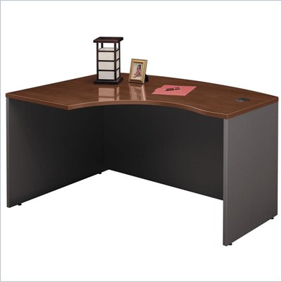 Bush Series C Corner Bow Front Wood Desk in Hansen Cherry