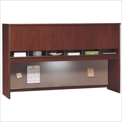 Bush Series C 71" Four Door Wood Hutch in Hansen Cherry