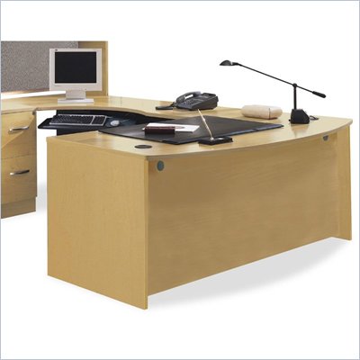Bush Corsa Series U-Shape Wood Office Set in Light Oak