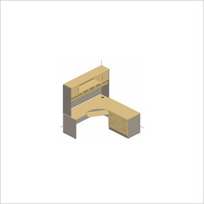 Bush Corsa Series Right L-Shape Office Suite in Light Oak