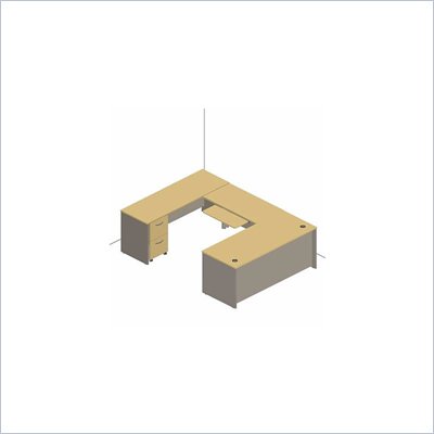 Bush Light Oak Corsa Series L-Shaped Desk