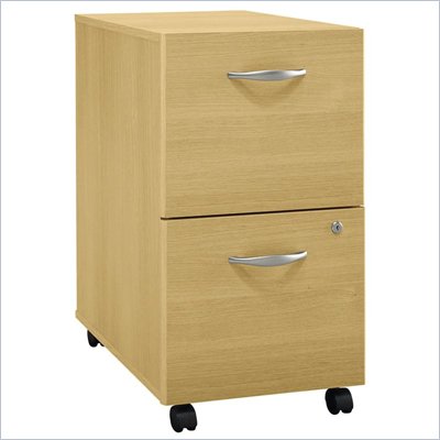 Bush Series C 2 Drawer Vertal Mobile Wood File Cabinet in Light Oak